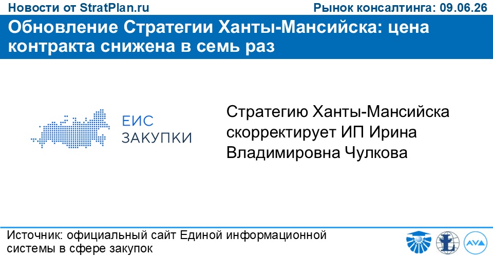 Обновление Стратегии Ханты-Мансийска: цена контракта снижена в семь раз